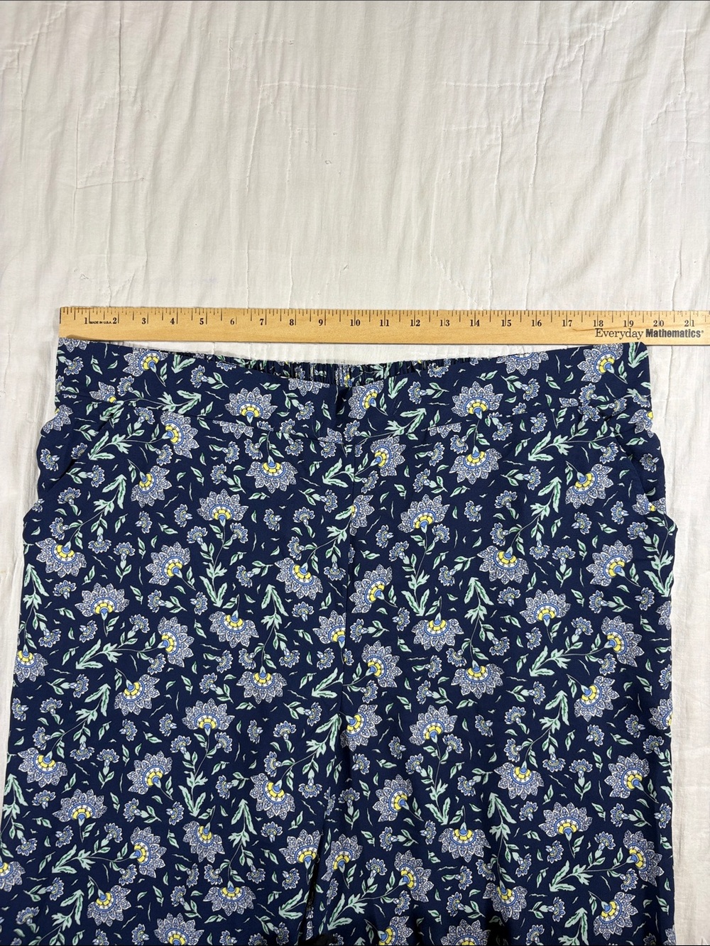 NWT Max Studio Plus Size 2X Navy Blue Floral Wide Leg Resortwear Palazzo Pants - Picture 3 of 12
